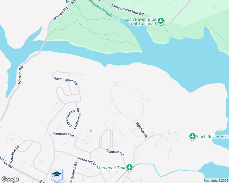 map of restaurants, bars, coffee shops, grocery stores, and more near 27 Highfield Court in Cockeysville