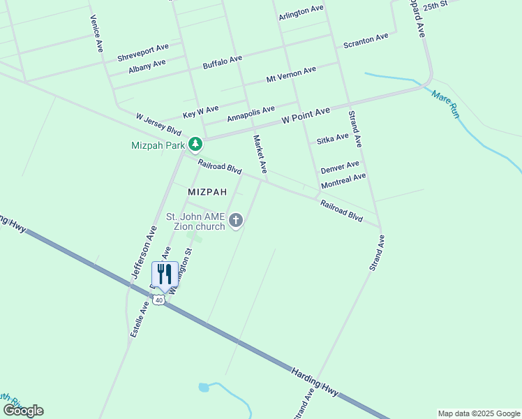 map of restaurants, bars, coffee shops, grocery stores, and more near 6451 Church Street in Hamilton