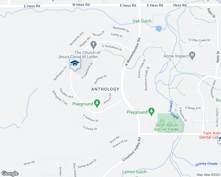 map of restaurants, bars, coffee shops, grocery stores, and more near 12828 Arezzo Circle in Parker