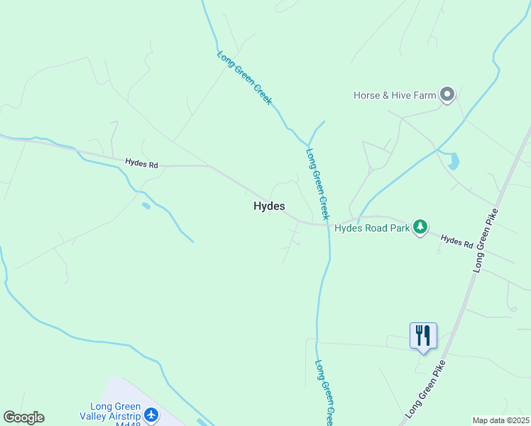 map of restaurants, bars, coffee shops, grocery stores, and more near 5235 Hydes Road in Hydes