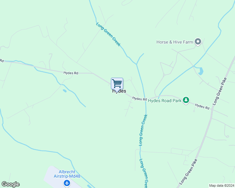 map of restaurants, bars, coffee shops, grocery stores, and more near 5235 Hydes Road in Hydes