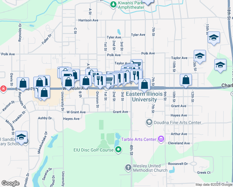 map of restaurants, bars, coffee shops, grocery stores, and more near 1509 2nd Street in Charleston