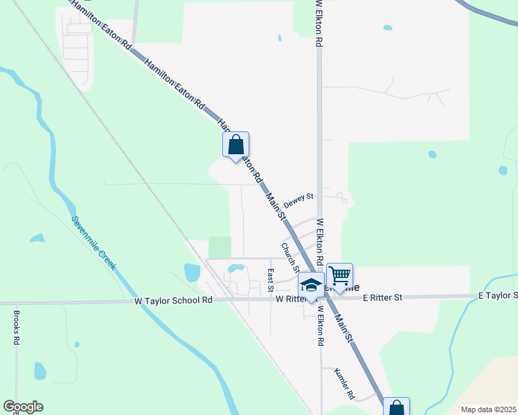 map of restaurants, bars, coffee shops, grocery stores, and more near 519 Main Street in Seven Mile