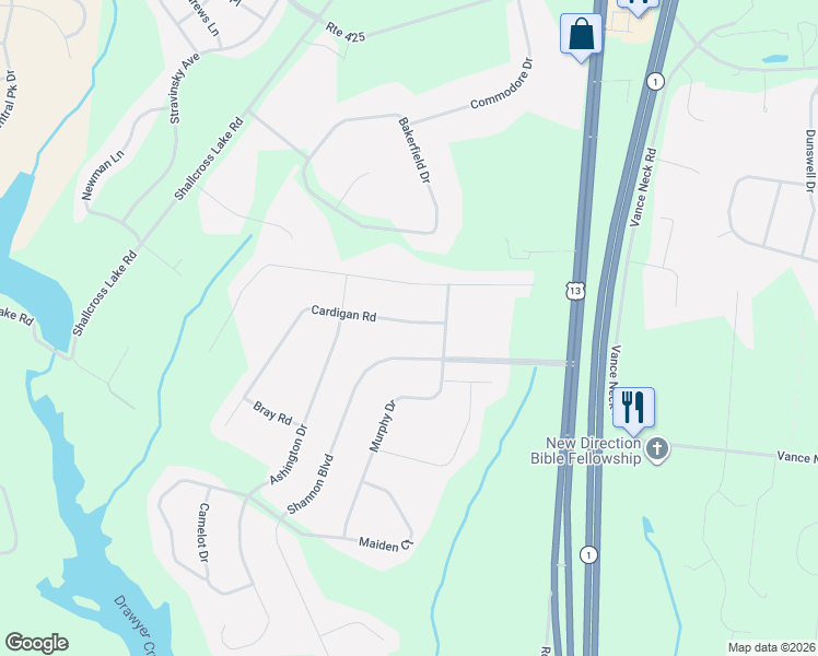 map of restaurants, bars, coffee shops, grocery stores, and more near 1102 Cardigan Road in Middletown