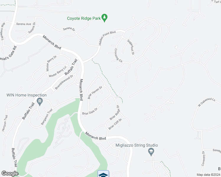 map of restaurants, bars, coffee shops, grocery stores, and more near 601 Briar Haven Drive in Castle Pines