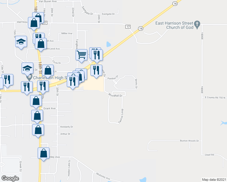 map of restaurants, bars, coffee shops, grocery stores, and more near Taurus Loop in Charleston