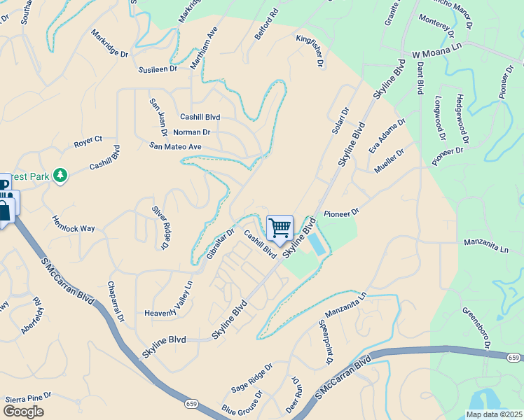 map of restaurants, bars, coffee shops, grocery stores, and more near 3100 Solari Drive in Reno