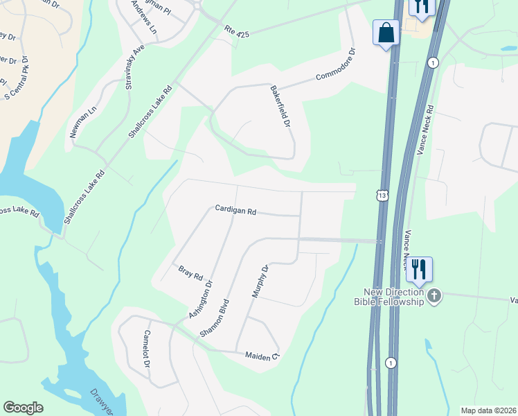 map of restaurants, bars, coffee shops, grocery stores, and more near 1110 Cardigan Road in Middletown