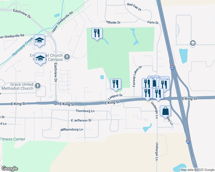 map of restaurants, bars, coffee shops, grocery stores, and more near 1832 Golfview Court in Franklin