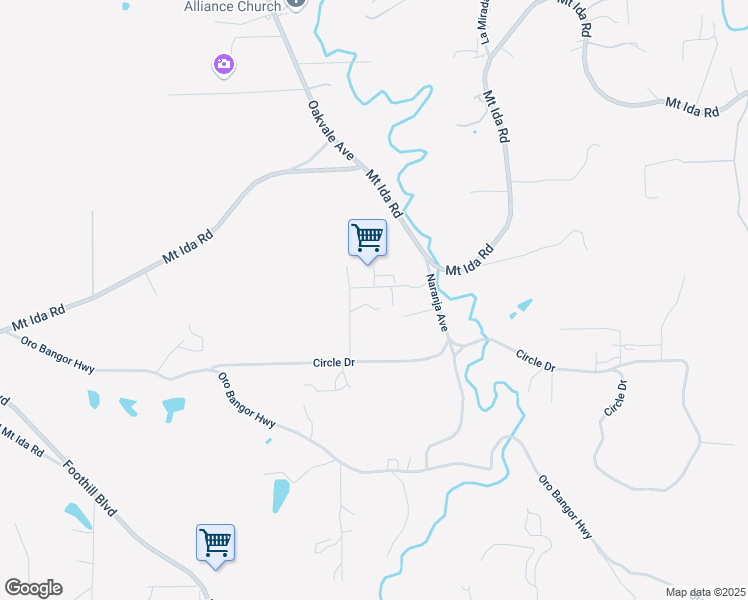 map of restaurants, bars, coffee shops, grocery stores, and more near 56 Circle View Drive in Oroville