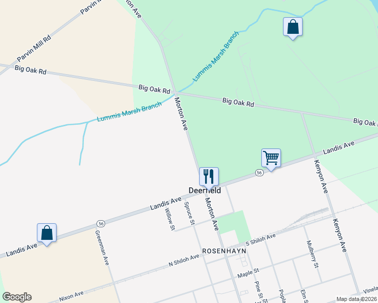 map of restaurants, bars, coffee shops, grocery stores, and more near 731 Morton Avenue in Bridgeton