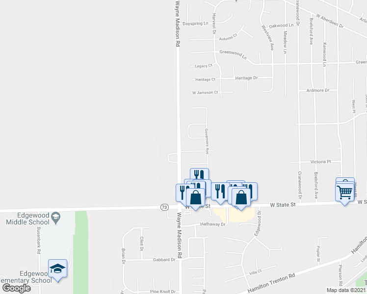 map of restaurants, bars, coffee shops, grocery stores, and more near 916 Centennial Street in Trenton