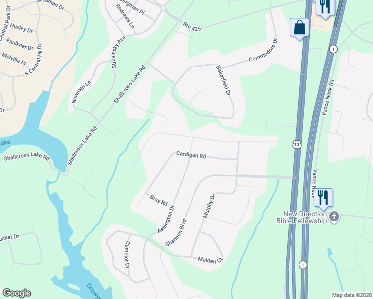 map of restaurants, bars, coffee shops, grocery stores, and more near 1118 Cardigan Road in Middletown
