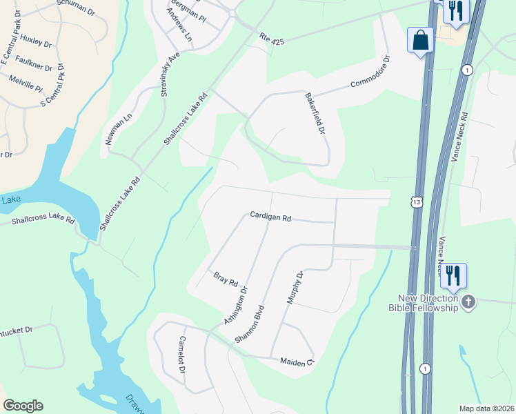 map of restaurants, bars, coffee shops, grocery stores, and more near 1118 Cardigan Road in Middletown