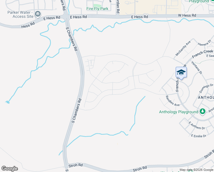 map of restaurants, bars, coffee shops, grocery stores, and more near 12801 South Sembry Drive in Parker