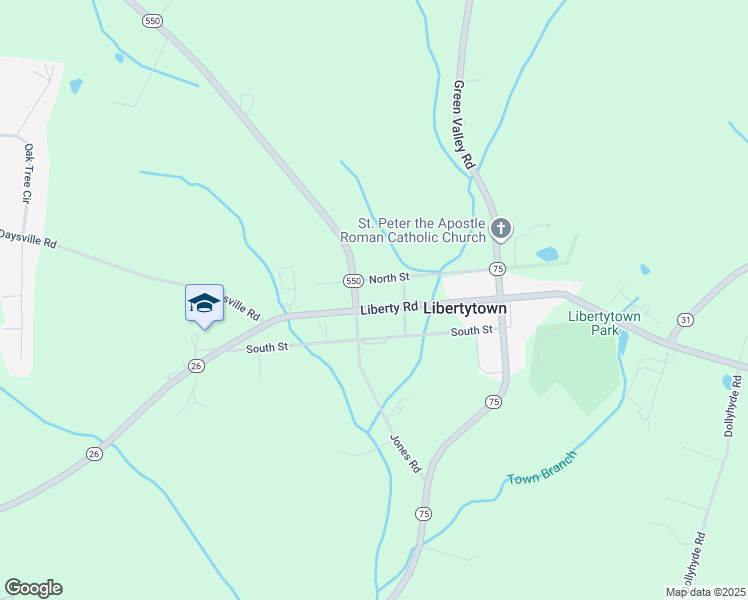 map of restaurants, bars, coffee shops, grocery stores, and more near in Libertytown