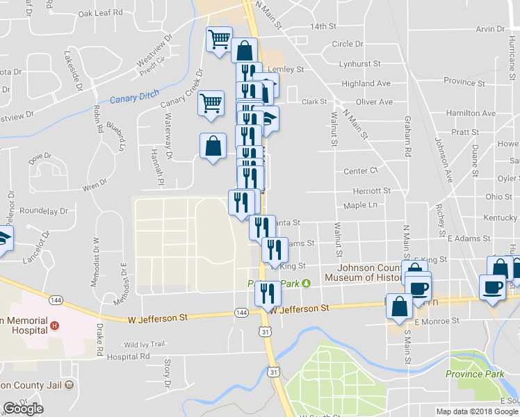 map of restaurants, bars, coffee shops, grocery stores, and more near 480 Grizzly Cub Drive in Franklin