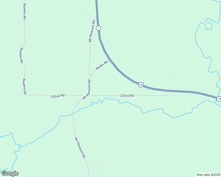 map of restaurants, bars, coffee shops, grocery stores, and more near 18767 242nd Road in Atchison
