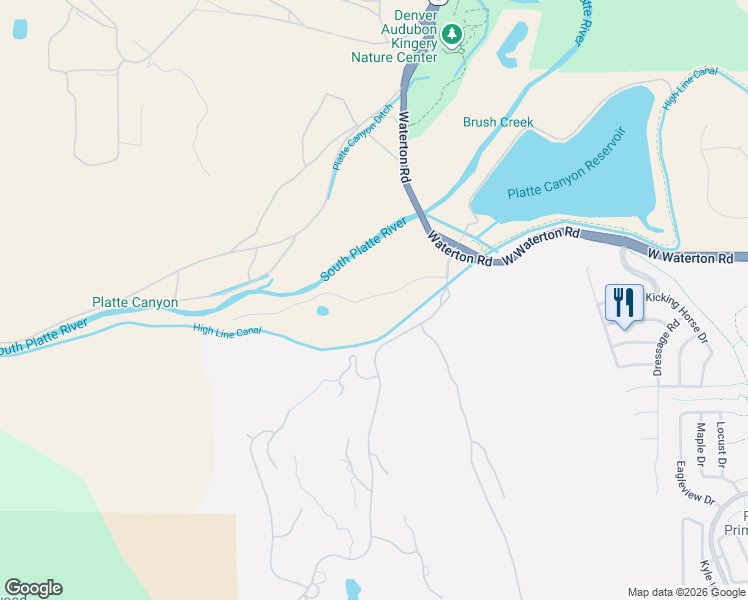 map of restaurants, bars, coffee shops, grocery stores, and more near 11118-11290 Caretaker Road in Littleton