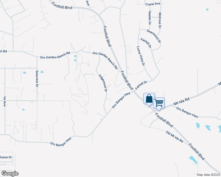 map of restaurants, bars, coffee shops, grocery stores, and more near 123 Edgemont Drive in Oroville