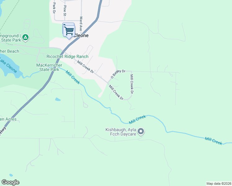 map of restaurants, bars, coffee shops, grocery stores, and more near 32551 Mill Creek Drive in Fort Bragg