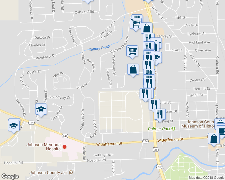 map of restaurants, bars, coffee shops, grocery stores, and more near 755 Mallory Parkway in Franklin
