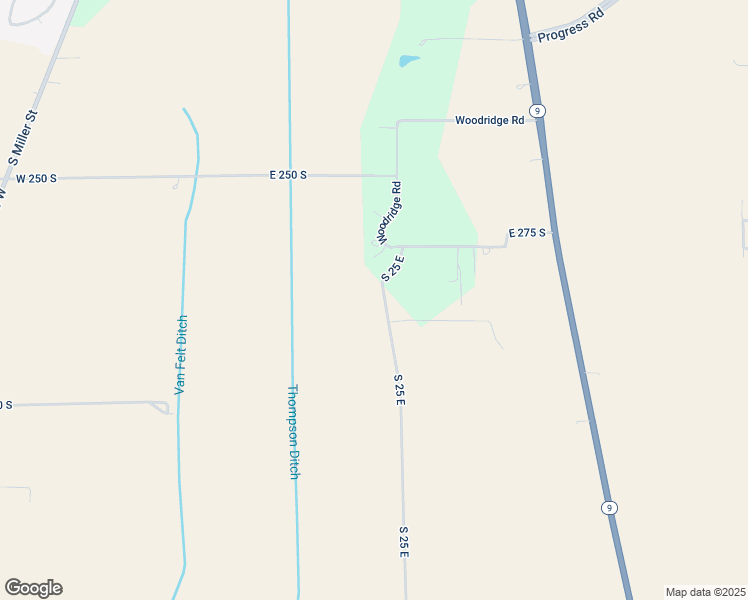 map of restaurants, bars, coffee shops, grocery stores, and more near 3163 South 25 East in Shelbyville