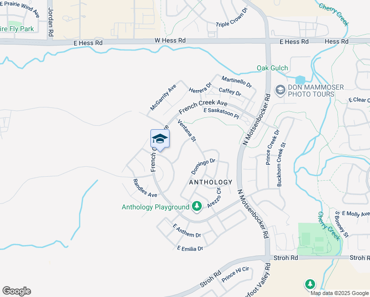 map of restaurants, bars, coffee shops, grocery stores, and more near 17880 Calendula Drive in Parker
