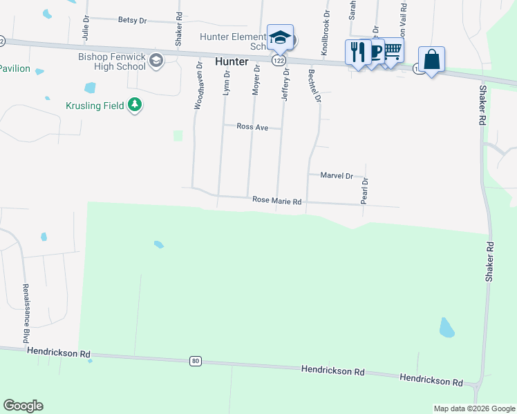 map of restaurants, bars, coffee shops, grocery stores, and more near 4451 Rose Marie Road in Franklin