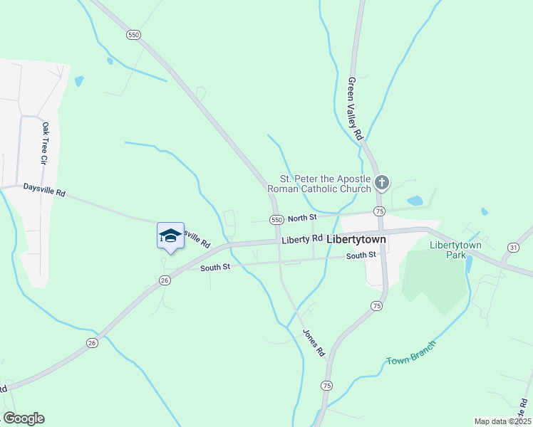 map of restaurants, bars, coffee shops, grocery stores, and more near 11950 North Street in Frederick