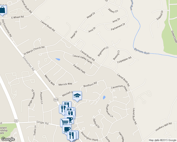 map of restaurants, bars, coffee shops, grocery stores, and more near 200 Yellow Brick Court in Abingdon