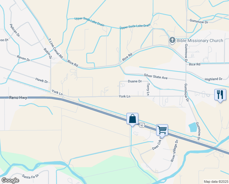 map of restaurants, bars, coffee shops, grocery stores, and more near 811 Calkin Road in Fallon