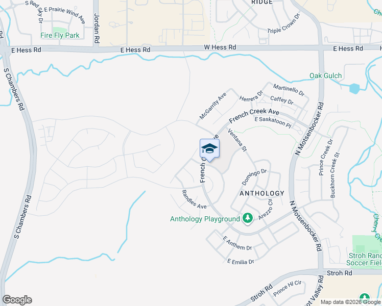 map of restaurants, bars, coffee shops, grocery stores, and more near 17559 Sadler Lane in Parker