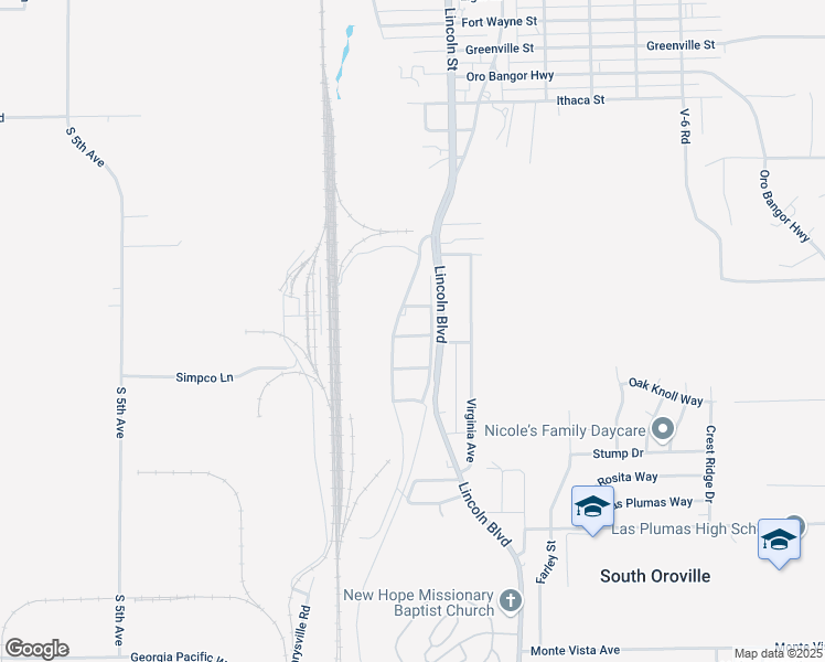 map of restaurants, bars, coffee shops, grocery stores, and more near 1946 Rose Street in Oroville