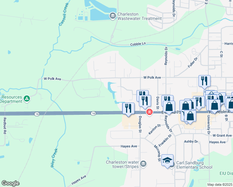 map of restaurants, bars, coffee shops, grocery stores, and more near 1101-1199 Timberlane Drive in Charleston