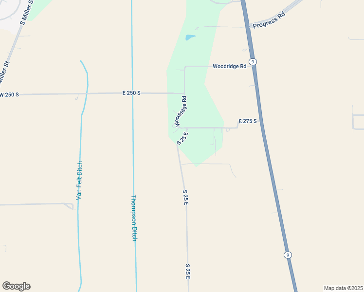 map of restaurants, bars, coffee shops, grocery stores, and more near 3163 South 25 East in Shelbyville