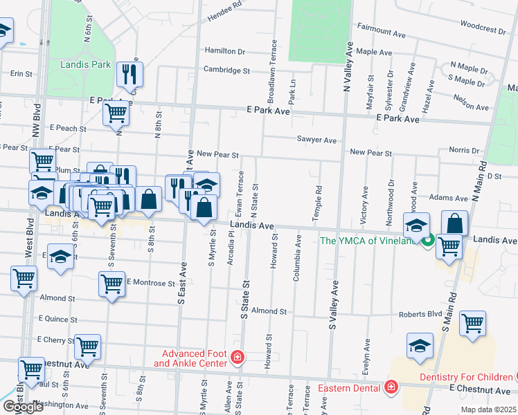 map of restaurants, bars, coffee shops, grocery stores, and more near in 