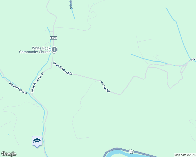 map of restaurants, bars, coffee shops, grocery stores, and more near 838 Ices Run Road in Fairmont