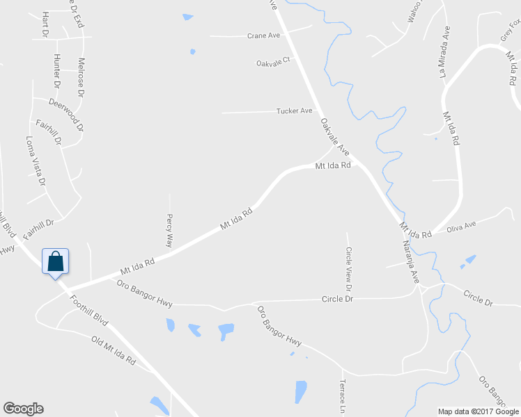 map of restaurants, bars, coffee shops, grocery stores, and more near 339 Mount Ida Road in Oroville