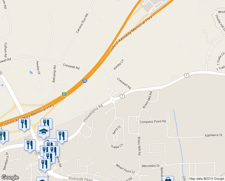 map of restaurants, bars, coffee shops, grocery stores, and more near Garcia Court in Aberdeen