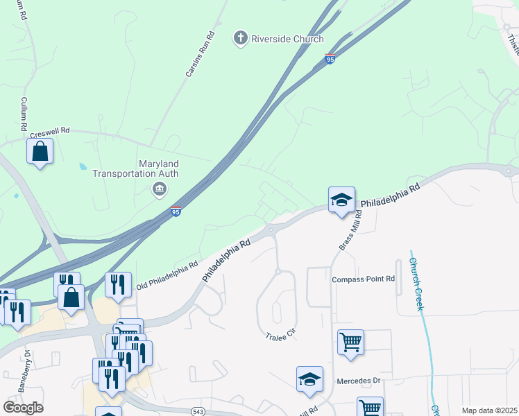 map of restaurants, bars, coffee shops, grocery stores, and more near 4500 Lesh Lane in Aberdeen