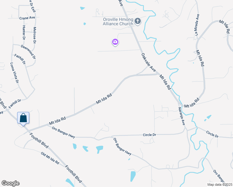 map of restaurants, bars, coffee shops, grocery stores, and more near 339 Mount Ida Road in Oroville