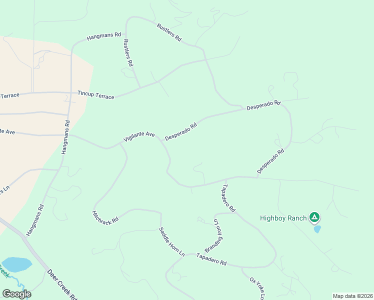 map of restaurants, bars, coffee shops, grocery stores, and more near 128 Desperado Road in Bailey