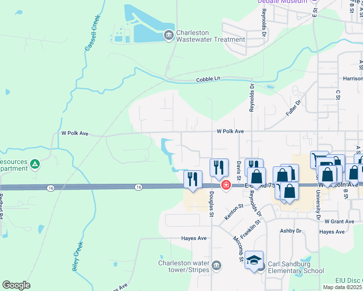 map of restaurants, bars, coffee shops, grocery stores, and more near 1101 Timberlane Drive in Charleston