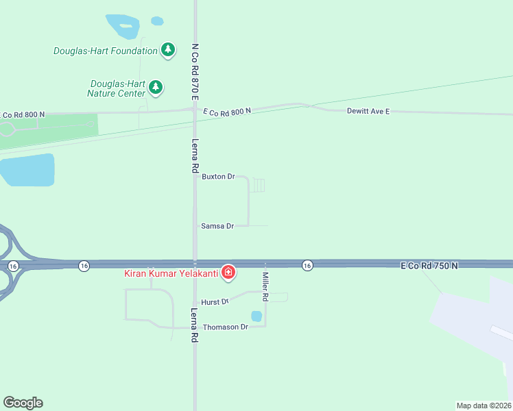 map of restaurants, bars, coffee shops, grocery stores, and more near 320 Buxton Drive in Mattoon