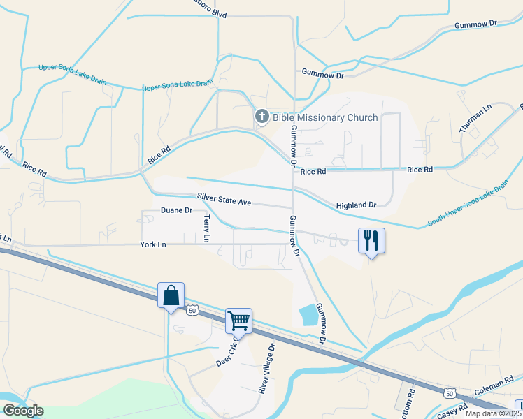map of restaurants, bars, coffee shops, grocery stores, and more near 3095 Silver State Avenue in Fallon