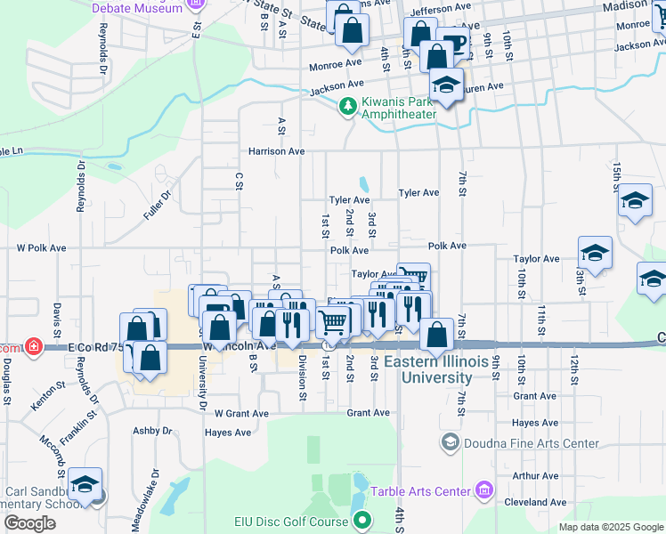 map of restaurants, bars, coffee shops, grocery stores, and more near 1001-1065 1st Street in Charleston