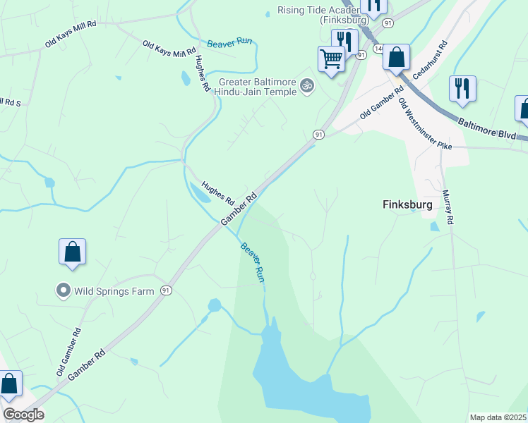map of restaurants, bars, coffee shops, grocery stores, and more near 2700 Cold Saturday Drive in Finksburg
