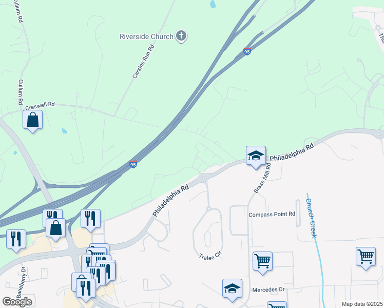 map of restaurants, bars, coffee shops, grocery stores, and more near 1406 Garcia Court in Aberdeen