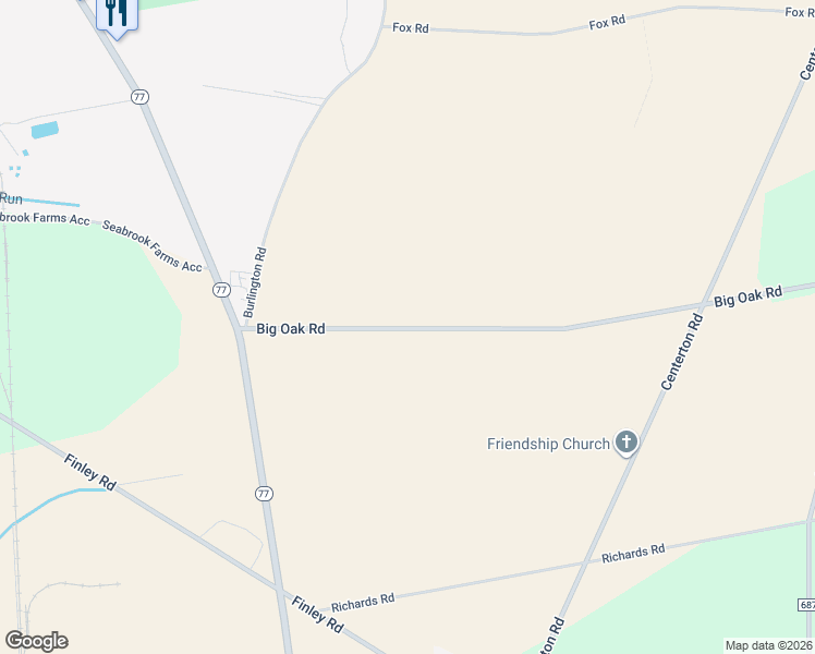 map of restaurants, bars, coffee shops, grocery stores, and more near 1-99 County Road 658 in Bridgeton